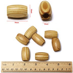 Striped Large Oval Wooden Beads - 20x30mm- 40 Beads- Hole 10mm- Quality Wooden Beads for Macrame Project/Garlands - color: 30x20mm, Striped#40pcs