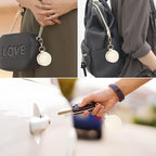 KUKUVR Jewelry Ring Holder Box with Keychain, Portable Gym Jewelry Storage Box Case, Small Travel Ring Earring Stud Necklace Storage Case (White) - color: White