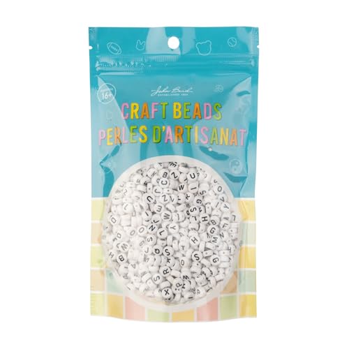 1150pcs John Bead 7mm White Round Acrylic Alphabet Beads for DIY Craft Jewelry Bracelet Necklace Making - color: Multicolor