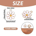 Beadthoven 100pcs Enamel Charms Cherry Blossom Daisy Flower Pendants Gold Plated Small Cute Bulk for Jewelry Making Bracelet Necklace Earrings Keychain DIY Accessories - color: Daisy*-White
