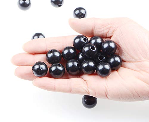 AD Beads Large Hole Wood Spacer Wooden Jewelry Making Bracelet Necklace Chandelier, Large Wooden Rosary Beads Craft Beads (16mm 100pcs, Black) - color: Black, size: 16mm 100pcs