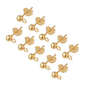 PH PandaHall 100pcs 24K Gold Plated Hypoallergenic Stainless Steel Stud Earrings with Ear Nuts Ball Post Earrings with Loop Earring Studs Set for Earring Making DIY 15x7mm, Ball 4mm