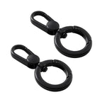 2pcs Double Opening Snap Hooks,Push Gate Snap Hook Metal Swivel Lobster Claw Clasp Purse,Backpack,Bag Strap,Keyring,Phone case (Matte Black) - color: Matte Black