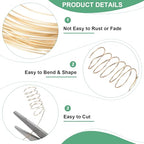 M METERXITY 2Roll 0.4mm Jewelry Wire, 26 Gauge 328FT Craft Wire Copper Beading Wire for Jewelry Making/Planting/Weaving/DIY Crafting, Soft Metal Wires [100M, Light Gold] - color: Light Gold, size: 26 Gauge 328FT