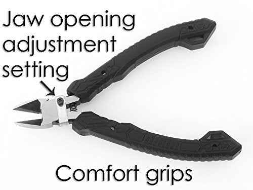 ENGINEER 4.75" Precision Mini Nippers Side Cutting Pliers, Professional Grade Flush Cutters, ESD Safe Grip Hardened Carbon Steel Jaws. Made in Japan. NS-04 - size: 120 mm