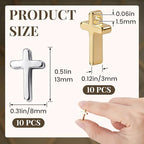20 Pcs Cross Charms for Jewelry Making, Religious Cross Beads for Bracelets, Crosses for Jewelry Making, Bracelets, Necklaces, DIY Crafts (Rose Gold, Silver) - color: 20pcs, 8x13mm, Gold, Silver