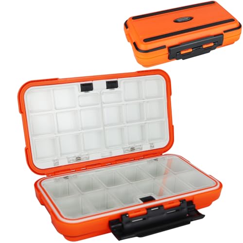 small tackle box, mini waterproof fishing tackle box organizer, double sided organizer travel box(L Orange) - color: Type B: Orange (Size: 7.8" L X 4.2" W X 1.8" H)