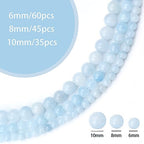 60pcs 6mm Natural Blue Aquamarine Gemstone Beads Energy Healing Crystal Round Loose Stone Beads for Jewelry Making, DIY Bracelets Necklaces - color: Blue Aquamarine, size: 6mm