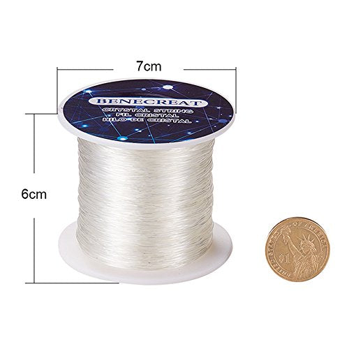 BENECREAT 150m/roll 0.8mm Crystal Thread Elastic Cord Stretchy Bracelet String, Crystal String Bead Cord for Bracelet, Beading and Jewelry Making