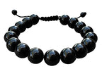 GAF TREASURES Grade A ++ Gemstone Round Bead Adjustable Bracelet 10mm, Genuine Crystal Bead Bracelet, Gift for Men & Women - color: Black Tourmaline