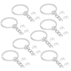 100Pcs Keychain Key Ring with Chain Bulk Split Key Chain,1.1 Inch Key Chains Parts with Open Jump Ring Connector for Jewelry Making Crafts (White K) - color: 100Pcs White K