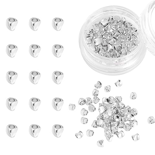 BEADIA Silver Plated Twisted Spacer Beads 3x3mm 50pcs for Jewelry Making Findings Non Tarnish - color: Silver, size: 3x3mm Twisted