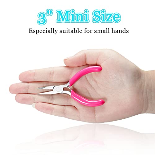 SPEEDWOX 3" Jewelry Pliers Set, 10 Pack Include Wire Cutters Bent Nose Pliers Round Nose Pliers Long Nose Pliers End Nipper Flat Nose Pliers, with Storage Pouch Tweezers with Shovel for DIY Craft - style: 3" Pliers Set