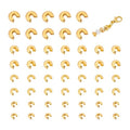 UNICRAFTALE 120pcs 4 Sizes Stainless Steel Crimp Beads 3/4/5/6mm - Golden Half Round Open Knot Covers for DIY Bracelet Necklace Jewelry Making - size: 4 Sizes