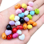 200Pcs Juimtien Acrylic Heart Beads Colorful Love Heart Charms for Jewelry Making DIY Earrings Bracelets Necklaces Craft Keychains-A
