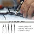 MECCANIXITY Pack of 10 900M Solder Tips Internally Heated Soldering Tips with Cleaning Sponge Pad Replacement Welding Accessories Kit for Electrical Solder Station Tip (900M-T-1.6D) - style: 900M-T-1.6D