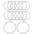 cobee 12 Pcs Charm Bracelet Chain, Metal Silver Chain Bracelet with Lobster Clasps for Women Bracelet Chain Bracelets Jewelry Making Crafts Supplies Men Gifts(Silver) - color: Silver