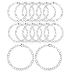 cobee 12 Pcs Charm Bracelet Chain, Metal Silver Chain Bracelet with Lobster Clasps for Women Bracelet Chain Bracelets Jewelry Making Crafts Supplies Men Gifts(Silver) - color: Silver