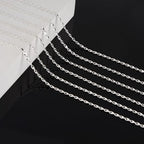 KYUNHOO 5 Meters Thin Cable Link Jewelry Making Chains Spool Silver Plated Copper Chains with Lobster Clasps Jump Rings for Crafts DIY Finding Supplies - color: Lip Silver