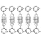 S925 Sterling Silver Magnetic Necklace Clasps and Closures,Magnetic Necklace Clasp for Jewelry Making Supplies (5silvery) - color: 5silvery