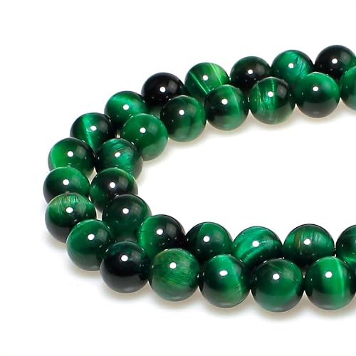 MJDCB Stone Beads 4mm 85pcs Round Green Tiger's Eye Loose Gemstone Bead Charms for Jewelry Making Bracelet Necklace Earring Pendant - color: Green Tiger's Eye, size: 4mm