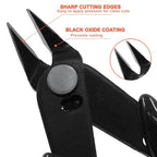 Murtenze 3 Pack 170ii Wire Flush Snips Micro Wire Cutters, Blue Nippers Diagonal Cutters 3D Printer Filament Pliers Tool for Cutting Electronics,Wires(5 Inch, Black) - color: Black