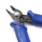 1Pc Carbon Steel Jewelry Pliers, Dark Blue and Gunmetal Flush Cutter Plier, Polishing Wire Cutter Plier, Craft Small Jewelry Making Tools for Crafters Mechanical Work Electricians, 4.96inch