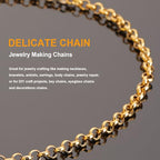 KYUNHOO 13 Feet/4M Gold Plated Chain for Jewelry Making 6mm Round Circle Chain Link on Spool Stainless Steel Chain Roll for Handcraft Making Supply Jewelry Findings - color: Gold Circle