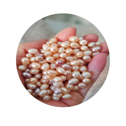 50 Pcs Real Pearls for Jewelry Making AAA 7-8 mm Non-Porous Natural Pearls Beads Oval Bead Loose Gemstone Bead Crafts Gift for Mother's Day.,DIY Gifts. - color: 7-8 mm no holes.