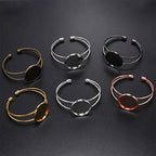 EXCEART Friendship Bracelets Friendship Braclets 6pcs Bracelet Setting Round Blank Bezel Trays Ajustable Cuff Bangles Bracelets for DIY Craft Jewelry Making 20mm (White K) Jewelry Tray Jewelry Tray - color: White K, size: 5*2cm
