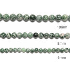 122Pcs(2 Strand/Set) 6mm Green Spot Jasper Smooth Round Beads Natural Stone Beads AAA Grade Premium Round Gemstone Genuine Real Stone Loose for DIY Bracelet Jewelry String Making - color: Green Spot Jasper, size: 6mm