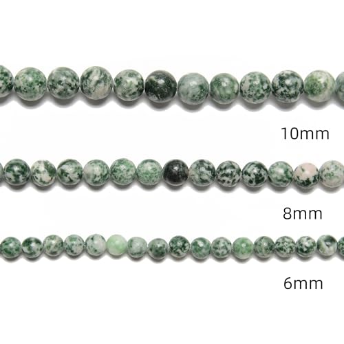122Pcs(2 Strand/Set) 6mm Green Spot Jasper Smooth Round Beads Natural Stone Beads AAA Grade Premium Round Gemstone Genuine Real Stone Loose for DIY Bracelet Jewelry String Making - color: Green Spot Jasper, size: 6mm