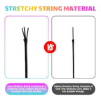 Stretchy Bracelet String Kit with Scissors & Beading Needle, 4 Rolls Elastic String for DIY Crafts, 1mm Stretchy Cord for Jewelry Making Sewing Necklace Beading, 660FT, (Black, White, Rainbow)