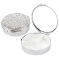 Rhinestone Jewelry Box Compact Storage Case for Rings Earrings Necklaces