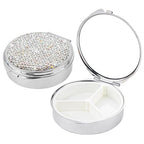 Rhinestone Jewelry Box Compact Storage Case for Rings Earrings Necklaces