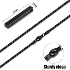 Fiusem Pendant Necklace for Men, Silver Tone/14k Gold Plated/Black Mens Pendant Necklaces with 2.5 mm Box Chain, Stainless Steel Bar Chain, 18-28 Inches - color: black, size: 22 Inches, style: Pierced Rectangle