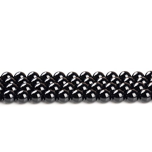 Natural Stone Beads 8mm Black Onyx Agate Gemstone Round Loose Beads Crystal Energy Stone Healing Power for Jewelry Making DIY,1 Strand 15" - color: Black Onyx, size: 8MM