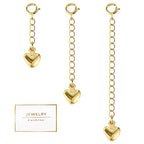 Gold Necklace Extenders,14K Gold Chain Extenders with Round Clasp, Durable Plated Solid Brass Necklace Bracelet Anklet Extension Chains(1 2 3 Inch,Gold) - color: B-Gold, size: 1,2,3inch
