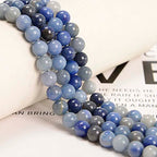 NCB 100pcs Original Natural Stone Beads Gemstone Round Loose Beads 6mm 8mm 10mm (Blue Aventurine, 6mm 100Beads) - color: Blue Aventurine, size: 6mm 100beads