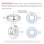 Spacer Stopper Beads for Bracelets & Necklaces, 925 Sterling Silver Beads | Smooth & Pave Cubic Zirconia (White, Blue, 18K Gold Plated) | Anti-Slide Separator Charms S925 Women Jewelry - color: 2Pcs Sliver Spacer
