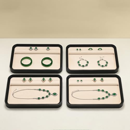 Oirlv Jewelry Display Tray for Vendors Velvet Jewelry Tray with Compartments for Rings and Bracelets(Blue) - color: Blue P21602