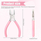 Mudder 2 Packs Nylon Nose Pliers Double Nylon Pliers Carbon Steel Jewelry DIY Tools for Beading Looping Shaping Wire Jewelry Making and Other Crafts, 5.3 Inch (Pink) - color: Pink