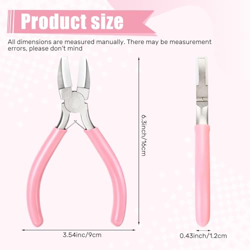 Mudder 2 Packs Nylon Nose Pliers Double Nylon Pliers Carbon Steel Jewelry DIY Tools for Beading Looping Shaping Wire Jewelry Making and Other Crafts, 5.3 Inch (Pink) - color: Pink