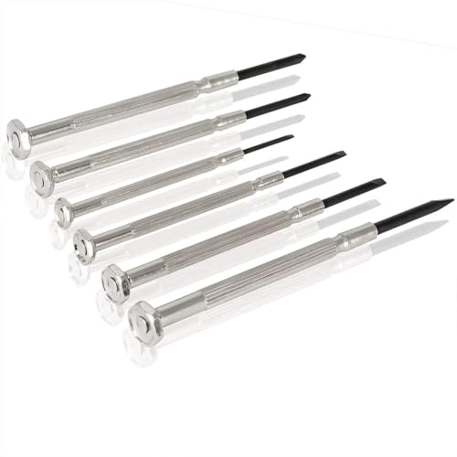 NSEZTZ 6PCS Mini Screwdriver Set, Small Professional Repair Tool Kit with 6 Different Size Flathead and Phillips Screwdrivers, Precision Screwdriver Sets for Jewelry, Watch, iPhone, Eyeglass Repair - style: 6PCS