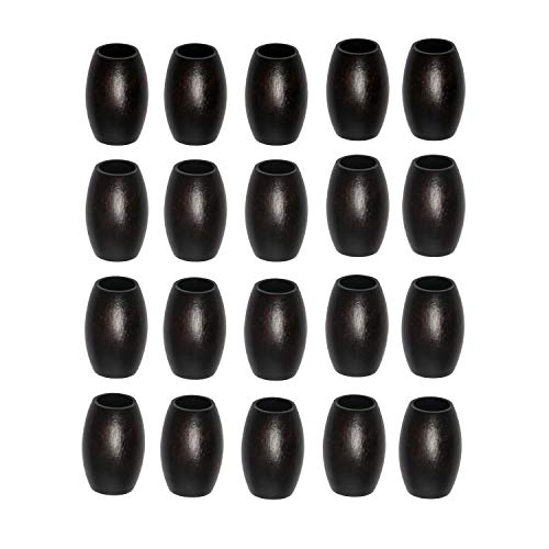 20Pcs 30 x 20mm Oval Wood Beads with 10mm Large Hole Wooden Loose Spacer Beads for Bead Crafts Making, Black - color: 30x20mm, Black#20pcs