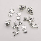 Youdiyla 45 Volleyball Charms Collection, Bulk I Love Sport Volleyball Girl Ball Fitness Charms Metal Pendant Craft Supplies Findings for Necklace and Bracelet Jewelry Making HM322 - color: Volleyball Charms-45pcs