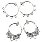 60Pcs Tibetan Antique Silver Dangle Chandelier Component Links,15 Styles Alloy Earrings Connector Charms,Hollow Charms Connectors for Jewelry Making