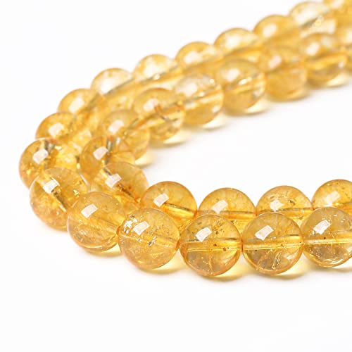 4mm 90Pcs Natural Citrine Beads for Jewelry Making Gemstone Round Loose Beads DIY Bracelet Necklace (Citrine, 4mm) - color: Citrine, size: 4mm