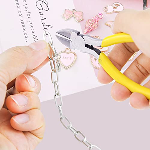 tiggell 20pcs Chain Bracelets Kit Alloy Link with Lobster Clasps for Christmas DIY Women Jewelry Findings Bracelet Making (Silver) - color: Silver