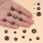 60pcs 6mm Natural Stone Beads Black Larvikite Beads Energy Crystal Healing Power Gemstone for Jewelry Making, DIY Bracelet Necklace - color: Black Larvikite, size: 6mm